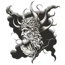 zeus and divine tattoo design idea