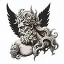 zeus and divine tattoo design idea