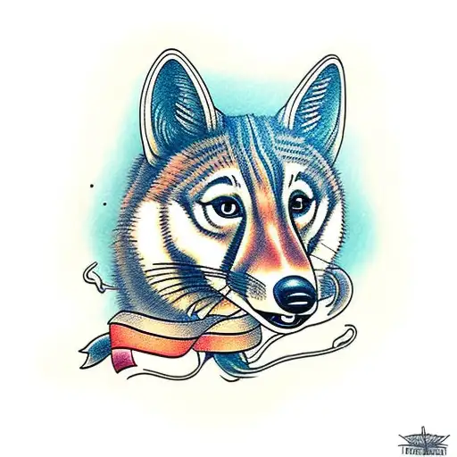 thylacine tattoo design idea