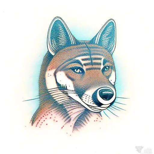 thylacine tattoo design idea