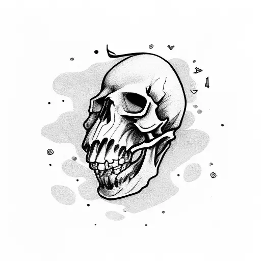 Emo musician playing a skull-shaped guitar tattoo design idea