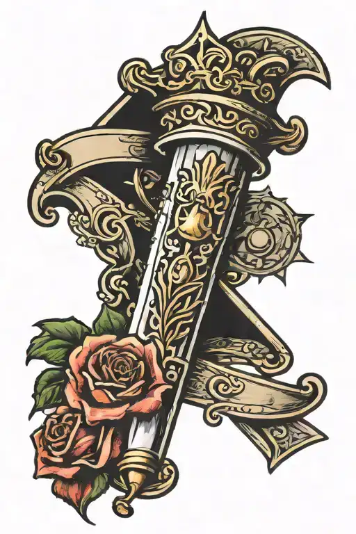 sword of Damocles tattoo design idea
