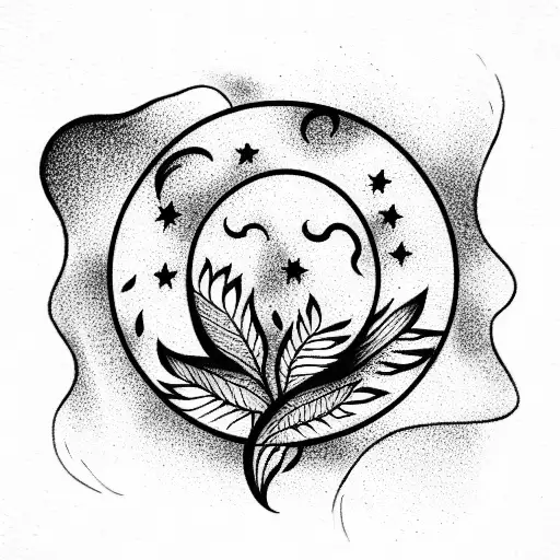 Moon tattoo design idea