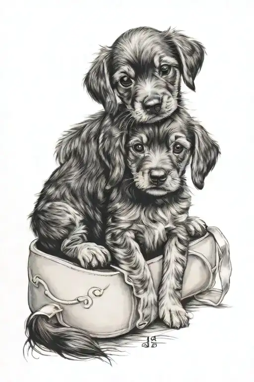 Baby Girl, new home, new dog, marriage date tattoo design idea
