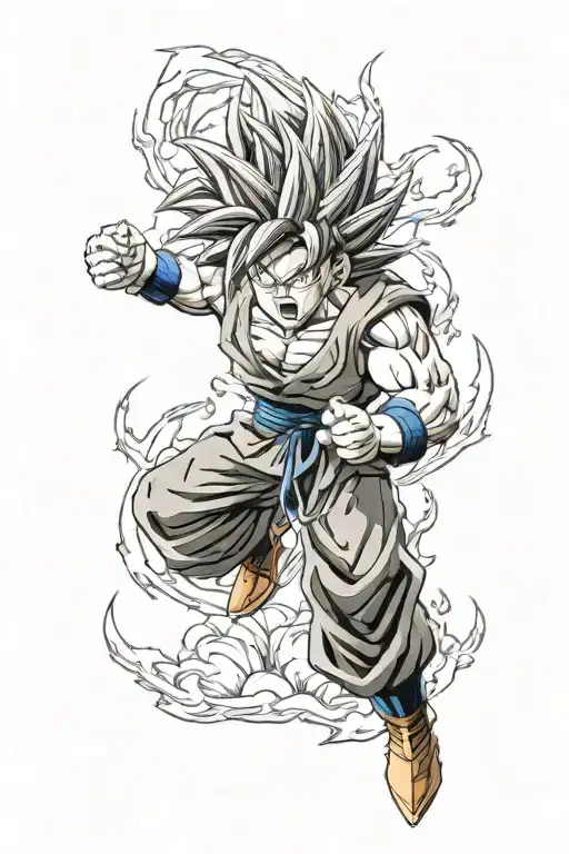 goku turning super saiyan tattoo design idea
