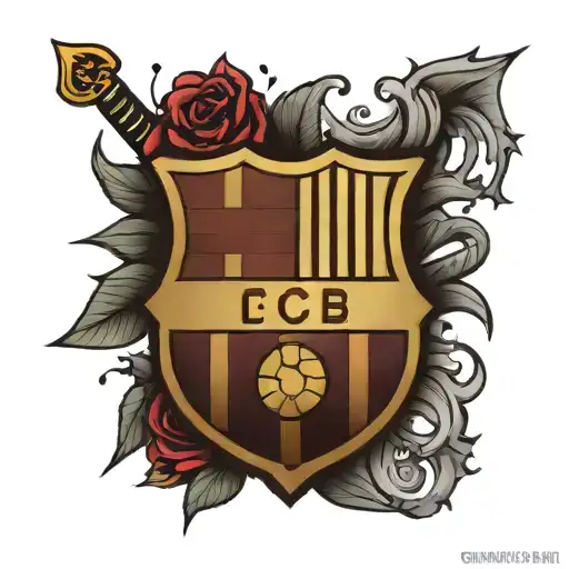barcelona crest tattoo design idea