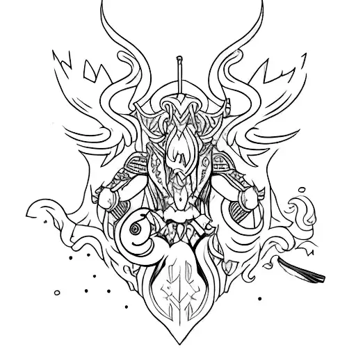 A mythical creature combining a weapon and an animal tattoo design idea