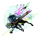 A mythical creature combining a weapon and an animal tattoo design idea
