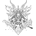 A mythical creature combining a weapon and an animal tattoo design idea