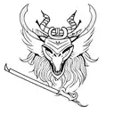 A mythical creature combining a weapon and an animal tattoo design idea