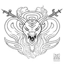 A mythical creature combining a weapon and an animal tattoo design idea