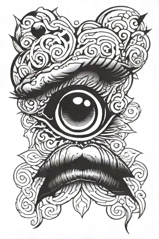 ahegao heart eyes tattoo design idea