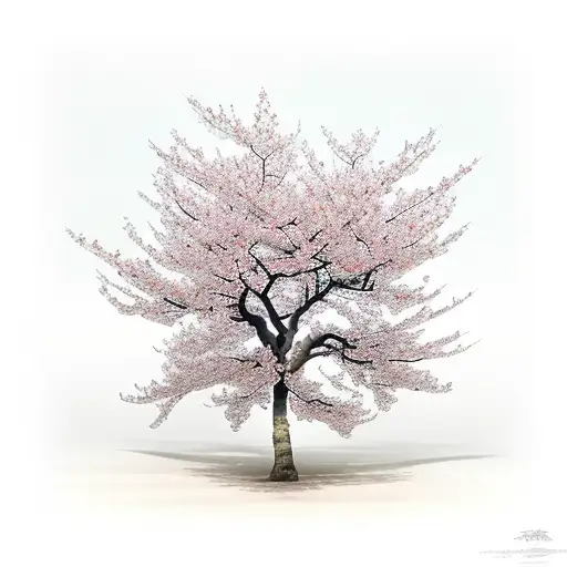 cherry blossom tree mixed with a viking tree tattoo design idea