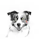 border collie mixed up with bernese mountain dog  tattoo design idea
