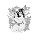 border collie mixed up with bernese mountain dog  tattoo design idea