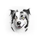 border collie mixed up with bernese mountain dog  tattoo design idea