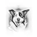 border collie mixed up with bernese mountain dog  tattoo design idea
