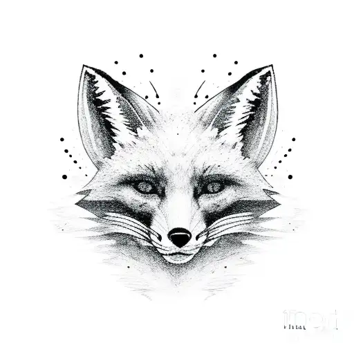 fox wearing ski mask tattoo design idea