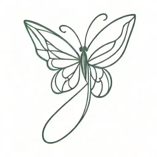 half Butterfly wing, half Snake intertwined tattoo design idea