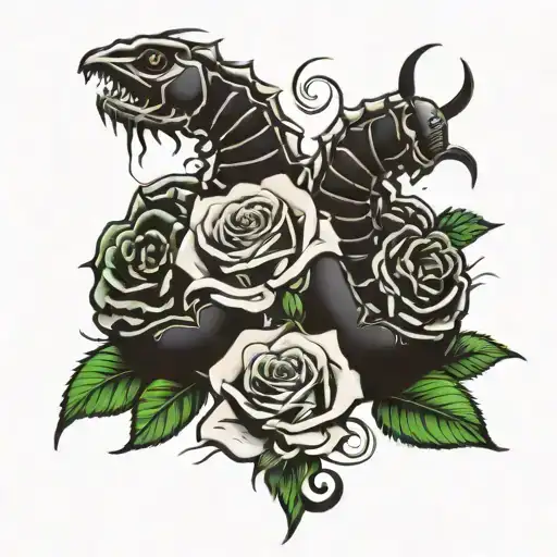 2 candles laugh now cry later scorpion rose on elbow  tattoo design idea