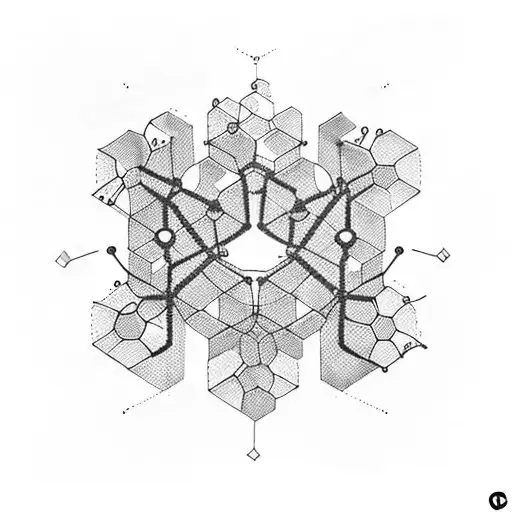 Chemical structure of caffeine molecule tattoo design idea