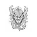 three demonic creatures representing hear no evil, see no evil, speak no evil tattoo design idea