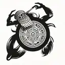 turkish shaman drum tattoo design idea