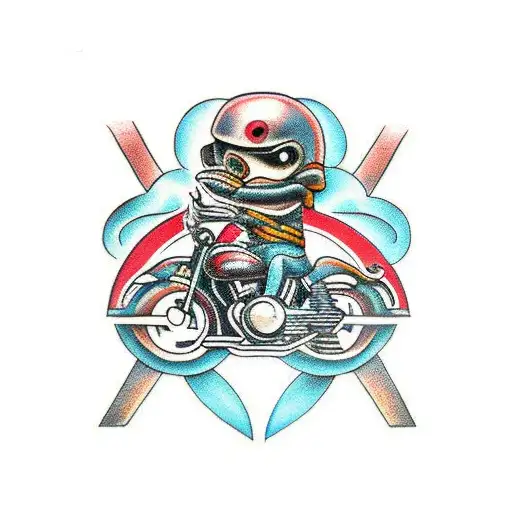 motorcycle and software engineering tattoo design idea