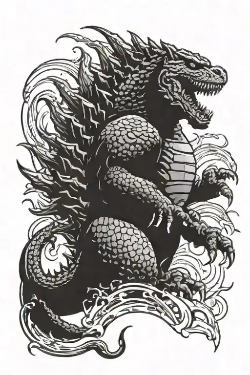 Godzilla tattoo design idea