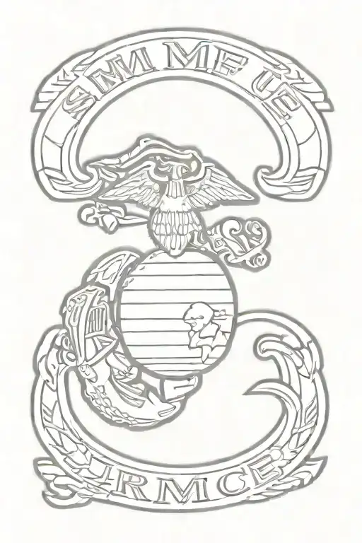 USMC Arched Tricep Tattoo tattoo design idea