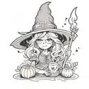 Witchy tattoo design idea