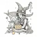 Witchy tattoo design idea