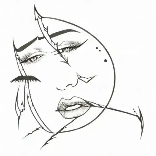 crying lightining bolts under eyes tattoo design idea