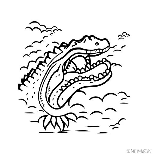 Alligator  tattoo design idea