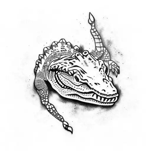 Alligator  tattoo design idea