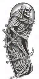 grim reaper holding a scythe tattoo design idea