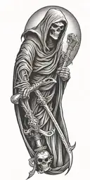 grim reaper holding a scythe tattoo design idea