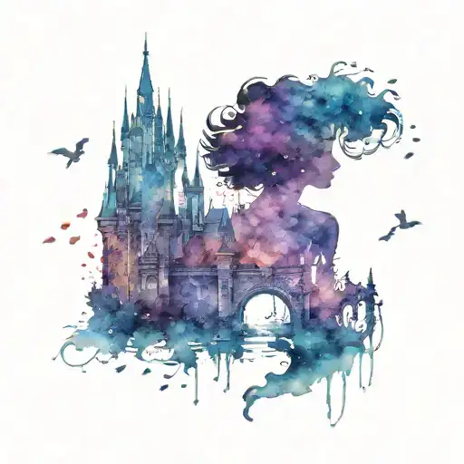 disney themed silhouette  tattoo design idea