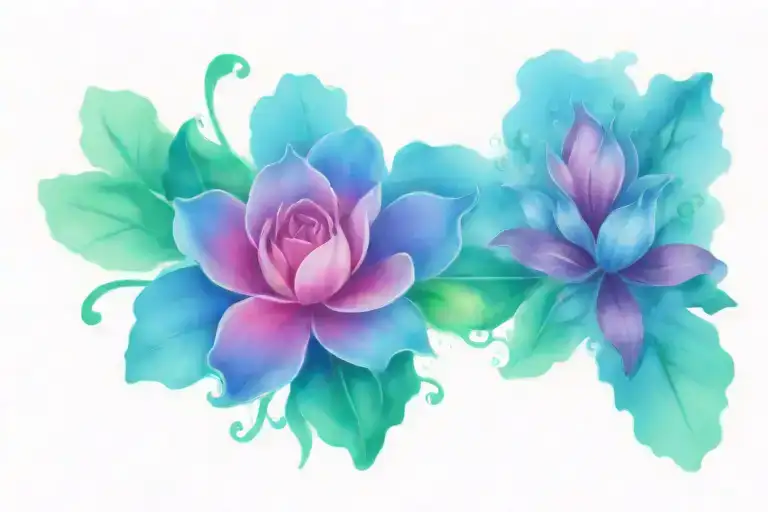 A whimsical Disney inspired tattoo featuring a magical garden with talking animals and vibrant flowers tattoo design idea