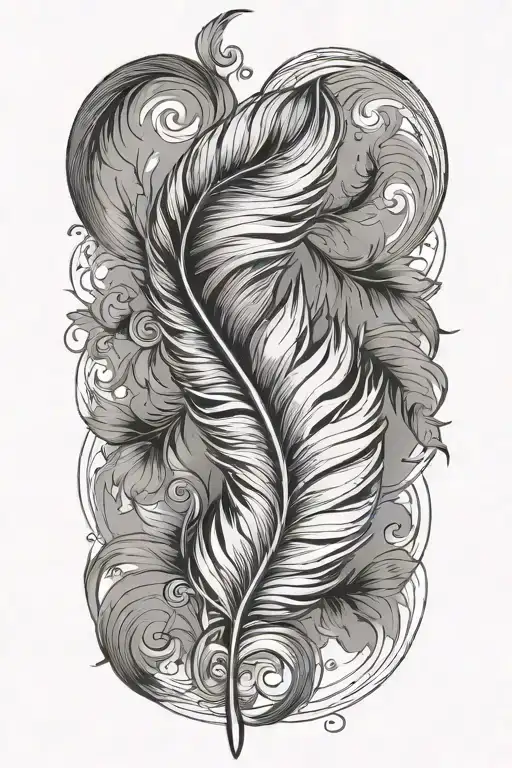 Feather tattoo design idea