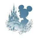 disney themed silhouette  tattoo design idea