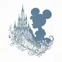 disney themed silhouette  tattoo design idea