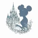 disney themed silhouette  tattoo design idea