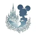 disney themed silhouette  tattoo design idea