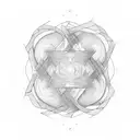 A sketch-style tattoo of parallel universes overlapping and intertwining tattoo design idea