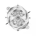 A sketch-style tattoo of parallel universes overlapping and intertwining tattoo design idea