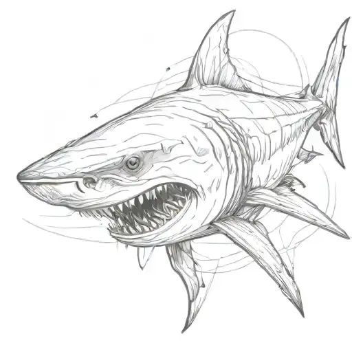 great white shark.  tattoo design idea