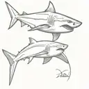 great white shark.  tattoo design idea