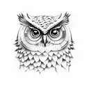 Owl over books tattoo design idea