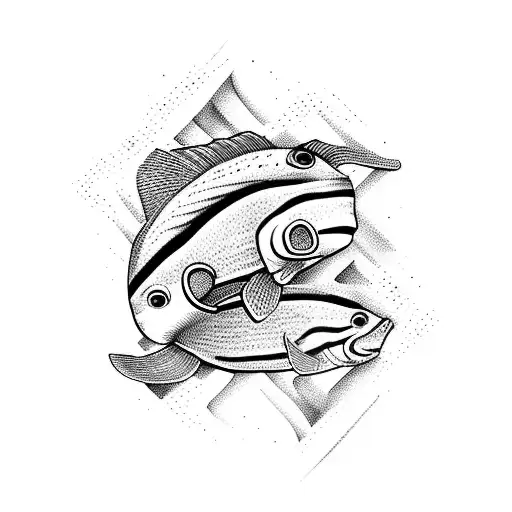 a striped fish tattoo design idea